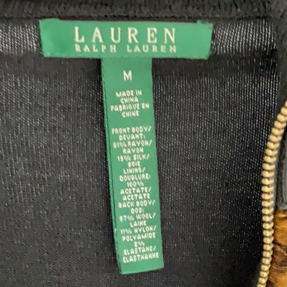 Lauren by Ralph Lauren black leopard print zip up jacket size medium - Picture 3 of 3